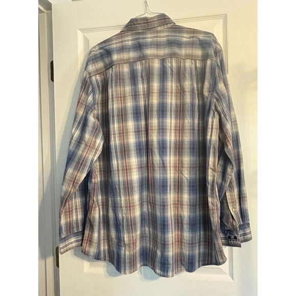 Carhartt Shirt Mens 2XL Blue Plaid Relaxed Fit Pearl Snap Long Sleeve Workwear - Picture 2 of 5